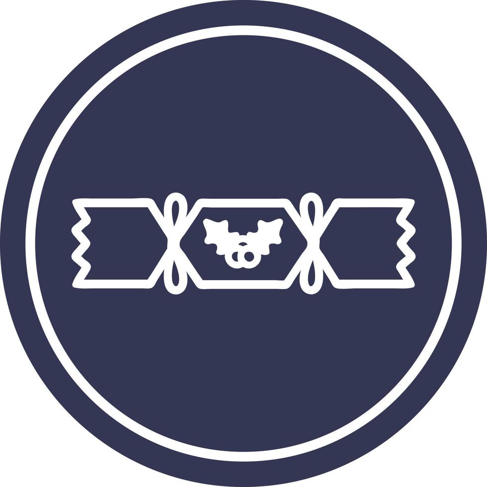 christmas cracker circular icon vector