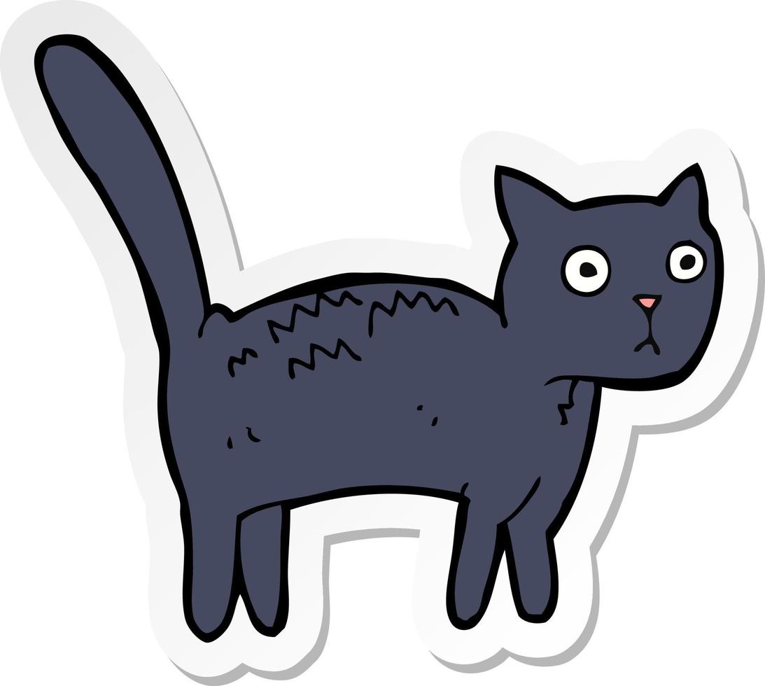 pegatina de un gato asustado de dibujos animados vector