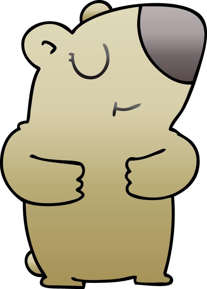 quirky gradient shaded cartoon bear vector