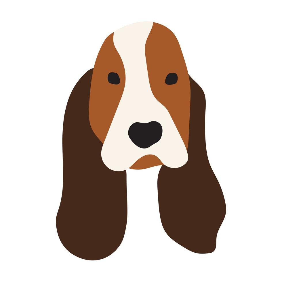 linda ilustración de garabato de perro de raza basset hound. perro en estilo minimalista vector