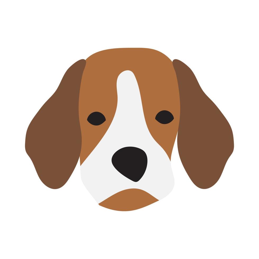 cute doodle illustration of dog breed American foxhound, beagle. dog in minimalist style vector