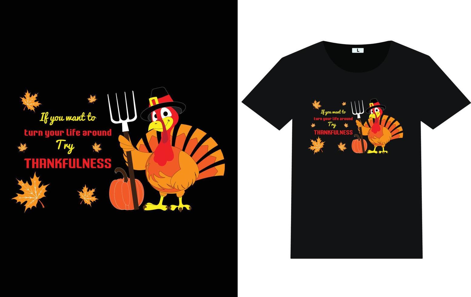 Trendy Thanksgiving Day Typography and Graphic T shirt Design vector
