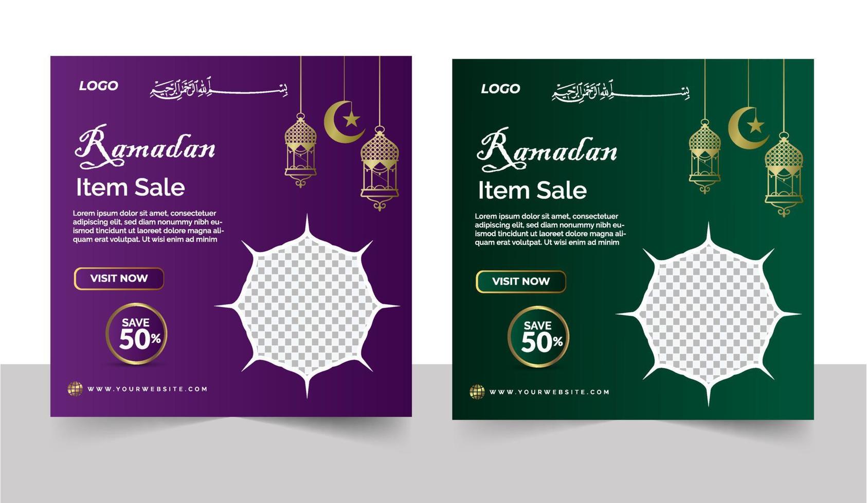Ramadan item sale social media banner template vector