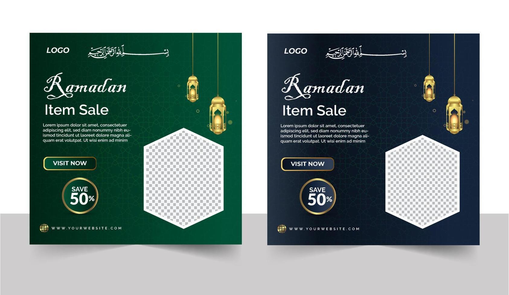Ramadan item sale social media banner template vector