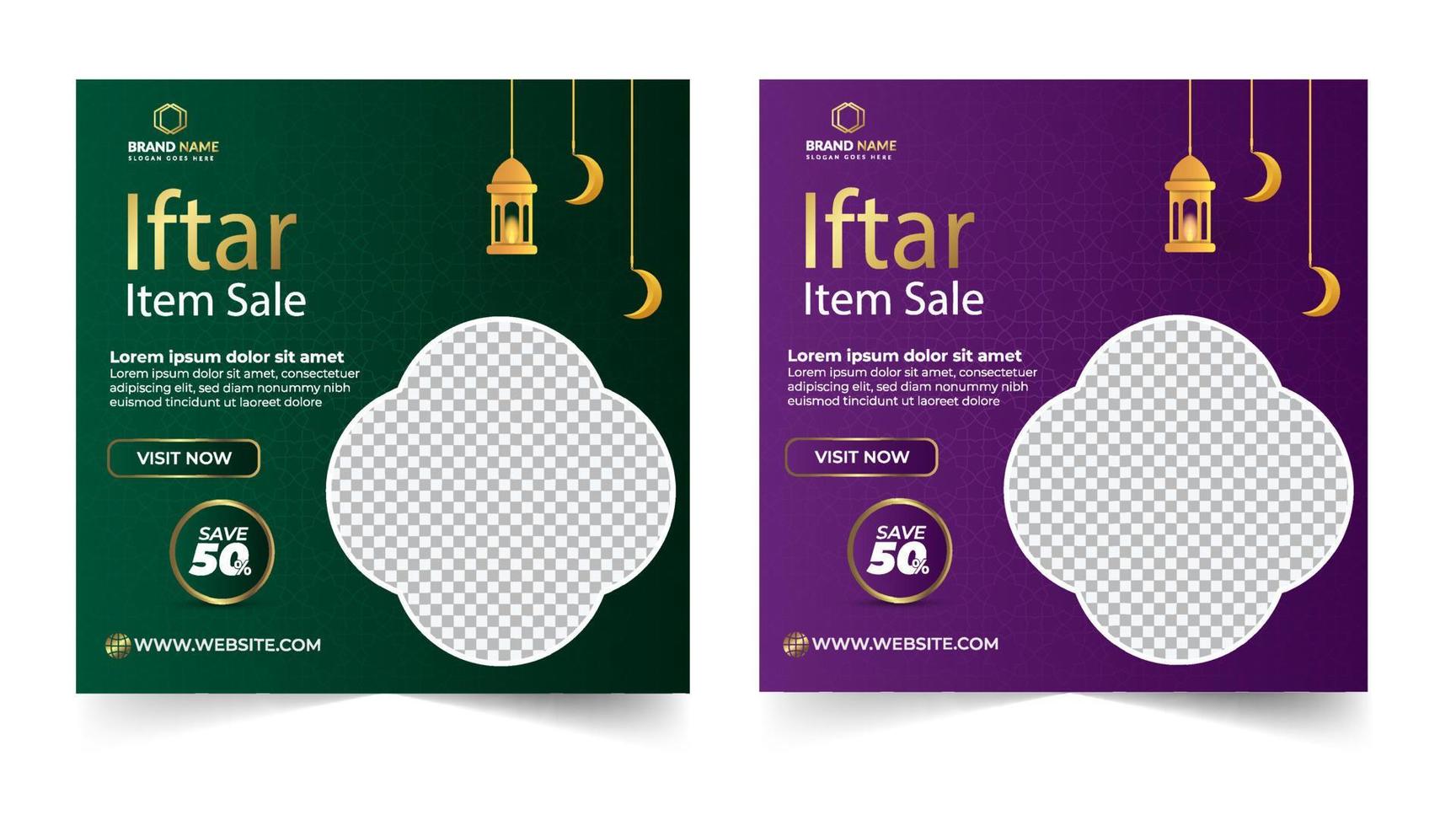 Ramadan sale social media post template Islamic Holy Month of Ramadan Sale Banner vector