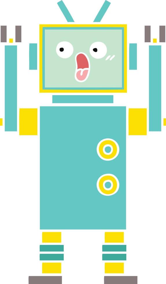 robot de dibujos animados retro de color plano vector