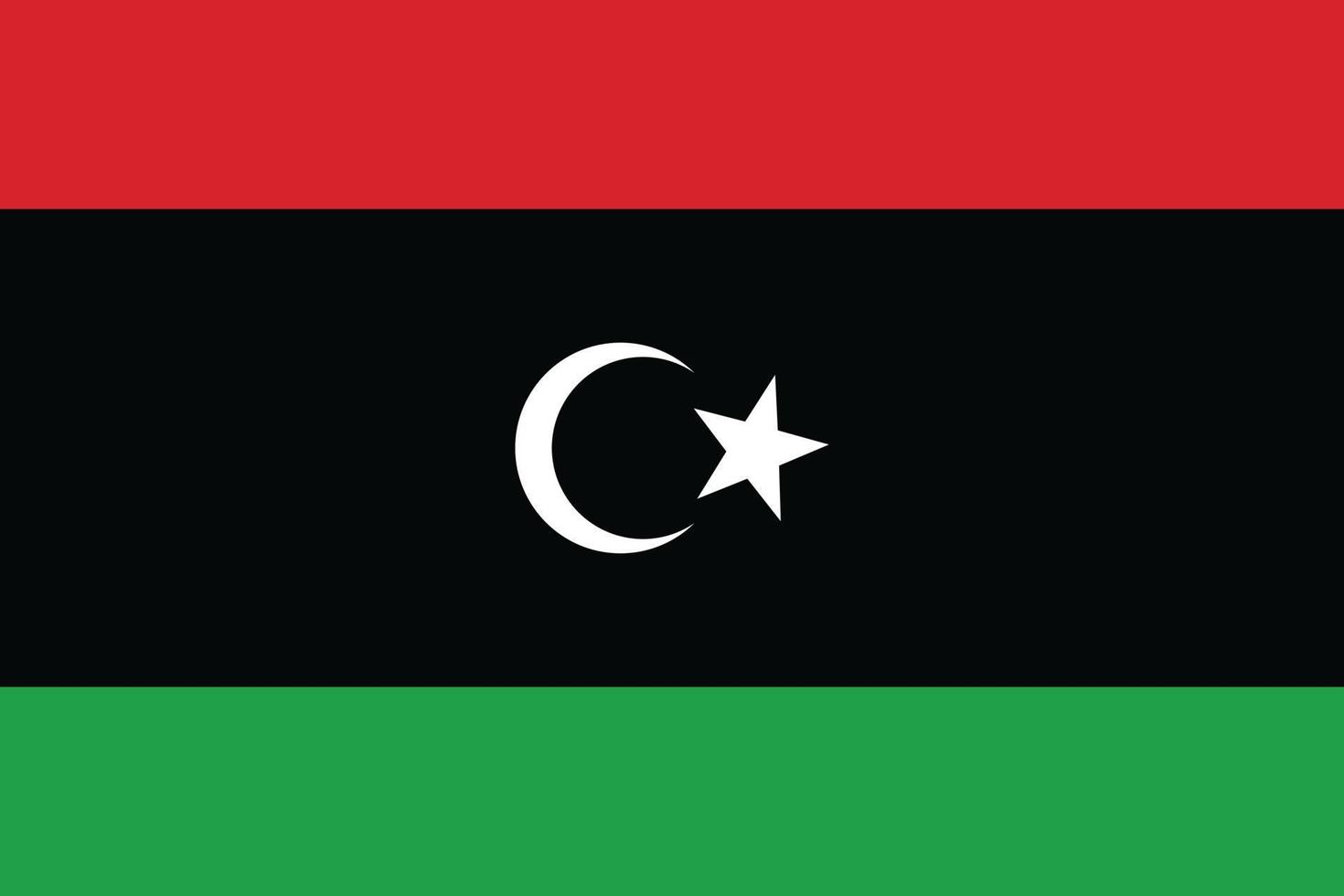 Flag Libya With Original Color and Size Proportion vector