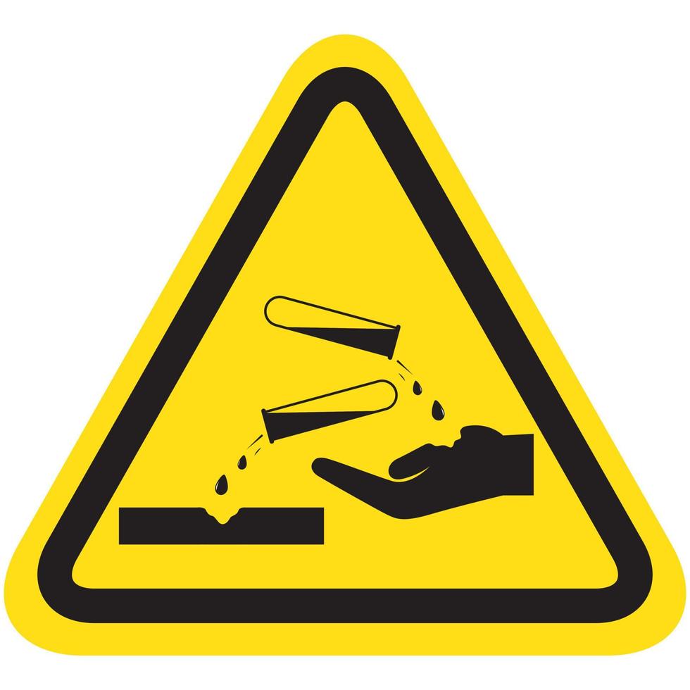 Hazard warning sign corrosive substance 10550225 Vector Art at Vecteezy