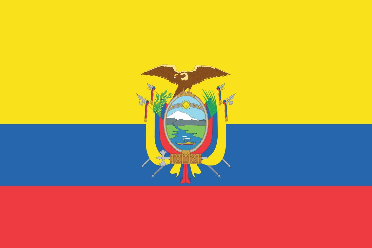 vector bandera de ecuador, ilustración de la bandera de ecuador.