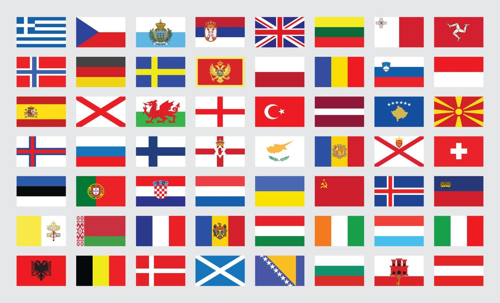banderas de europa. bandera de paises europeos vector