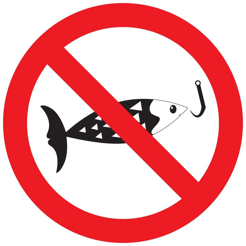 Fishing Is prohibited.Fishing ban.Do not use fishing rod. vector