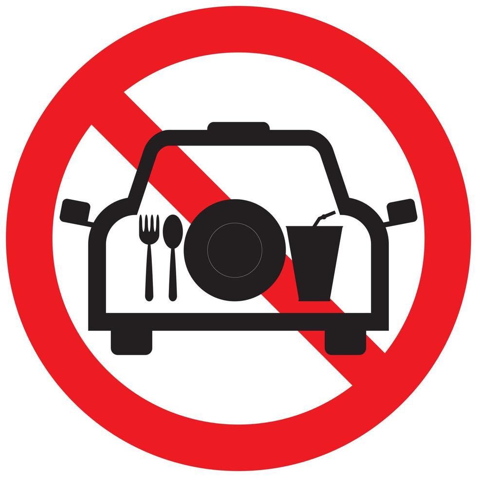 No eating in the car vector