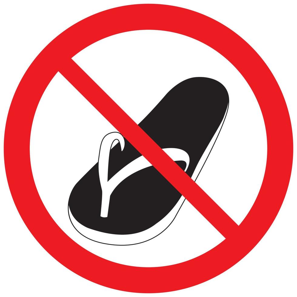 prohibit Don't wear slippers . No slippers vector