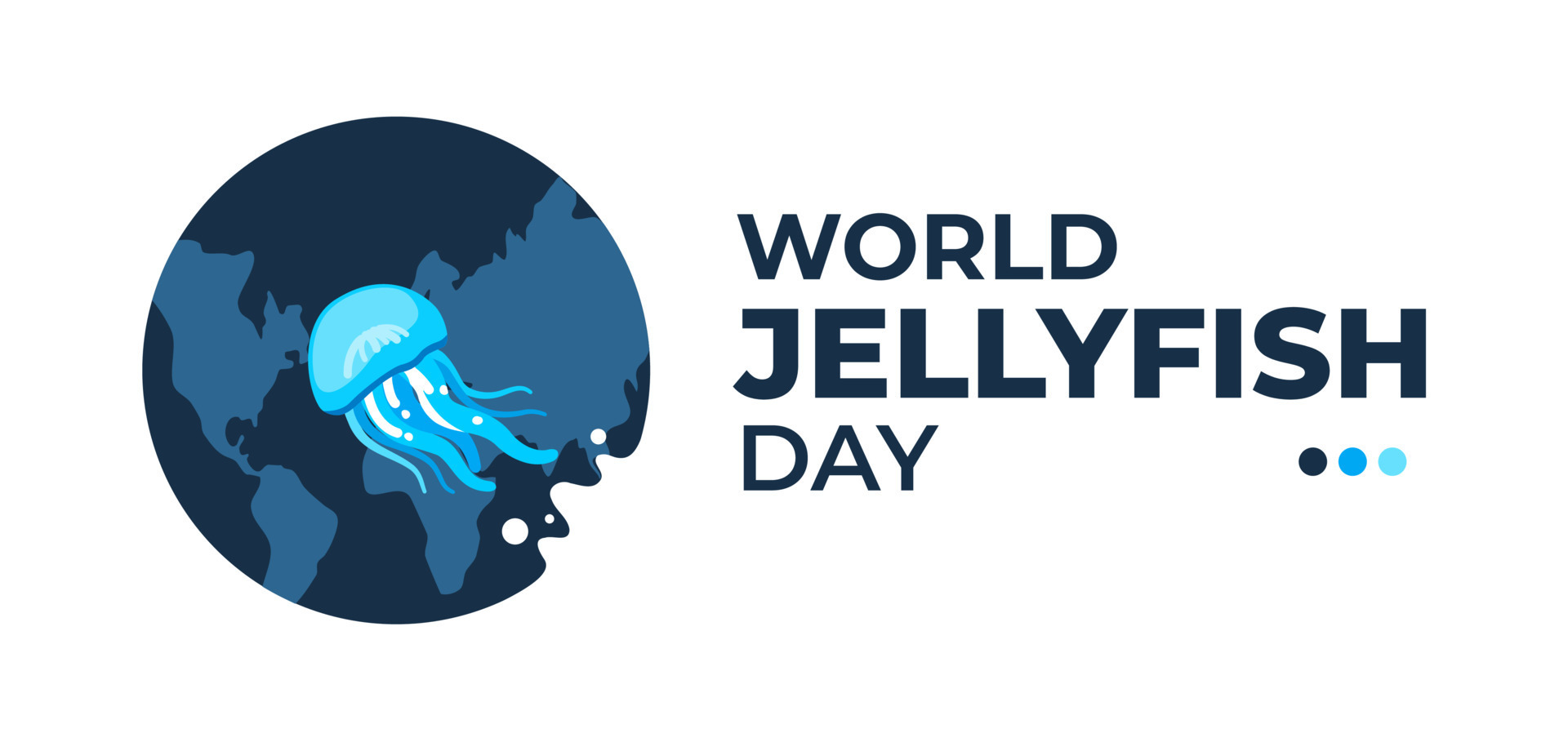 World Jellyfish Day Poster Background Celebration Invertebrate Flat