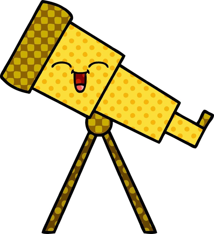 comic book style cartoon telescope vector