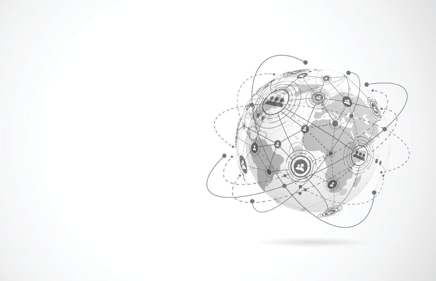 Global network connection. World map point and line composition concept of global business. Vector Illustration