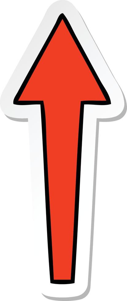 sticker of a quirky hand drawn cartoon arrow vector