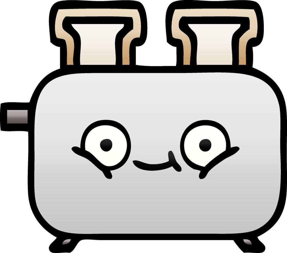 gradient shaded cartoon of a toaster vector