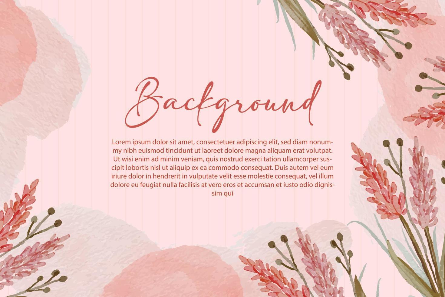 salmon watercolor flower background with watercolor texture vector
