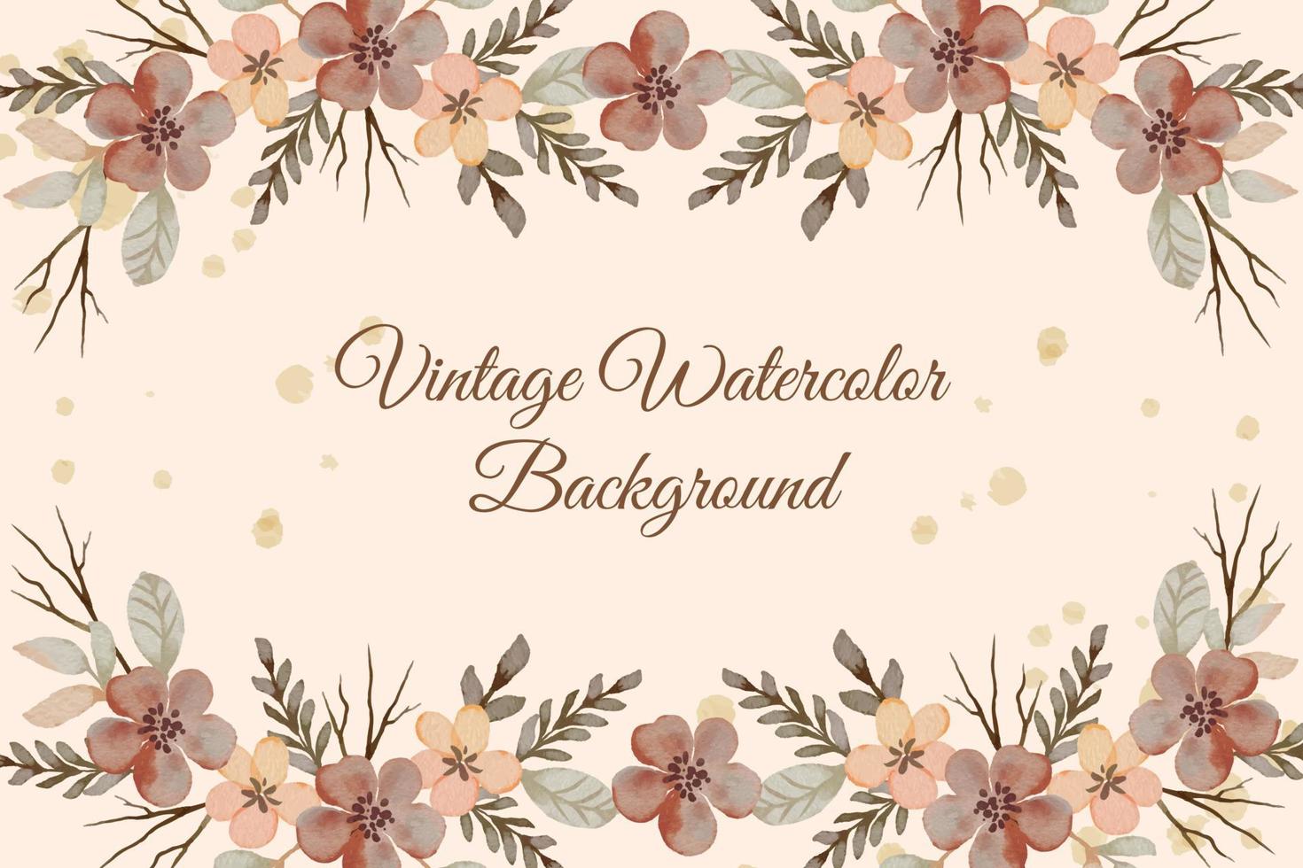 vintage watercolor flower background vector