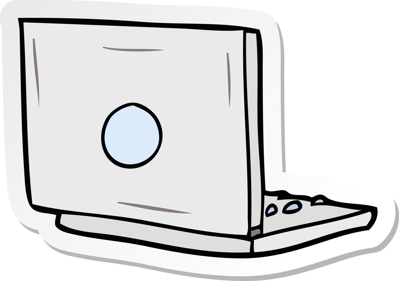 sticker of a cartoon laptop computer vector