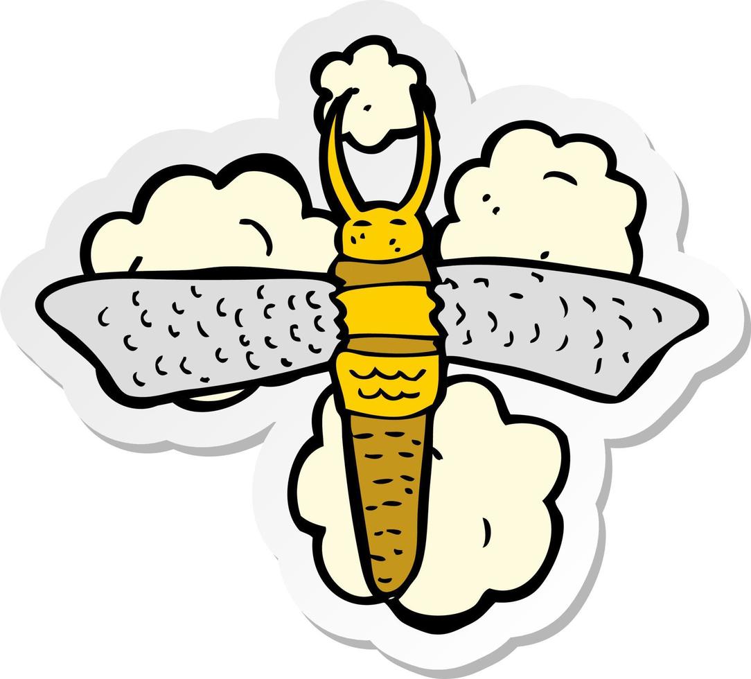 sticker of a cartoon bug vector