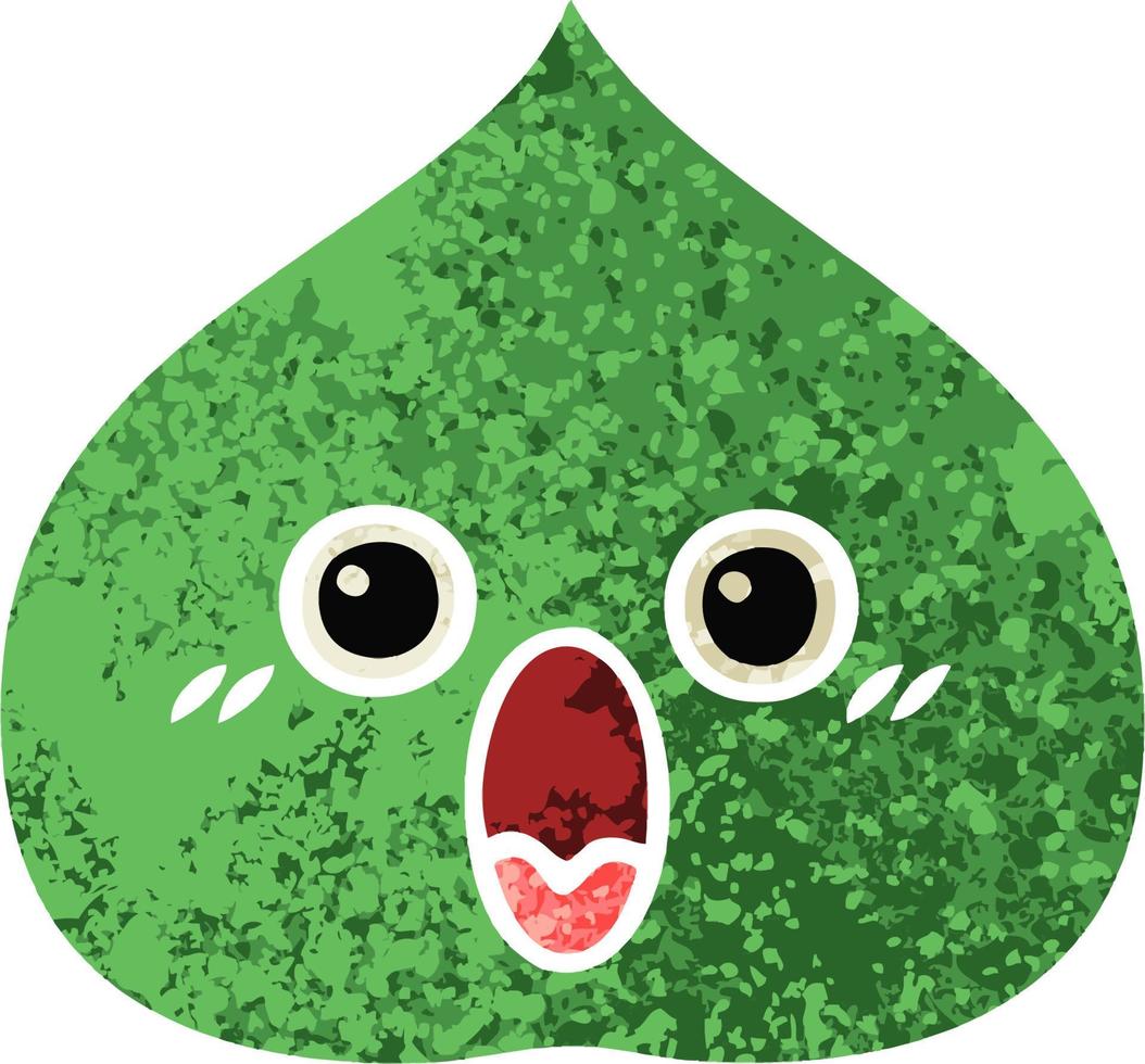 retro illustration style cartoon expressional leaf vector