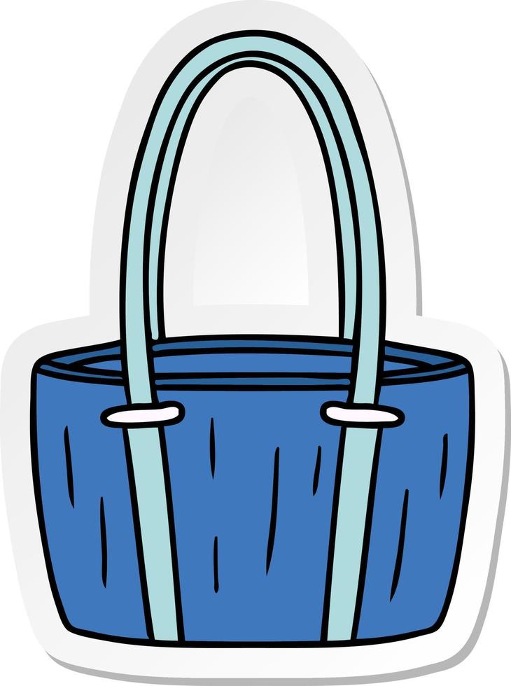 sticker cartoon doodle of a red big bag vector