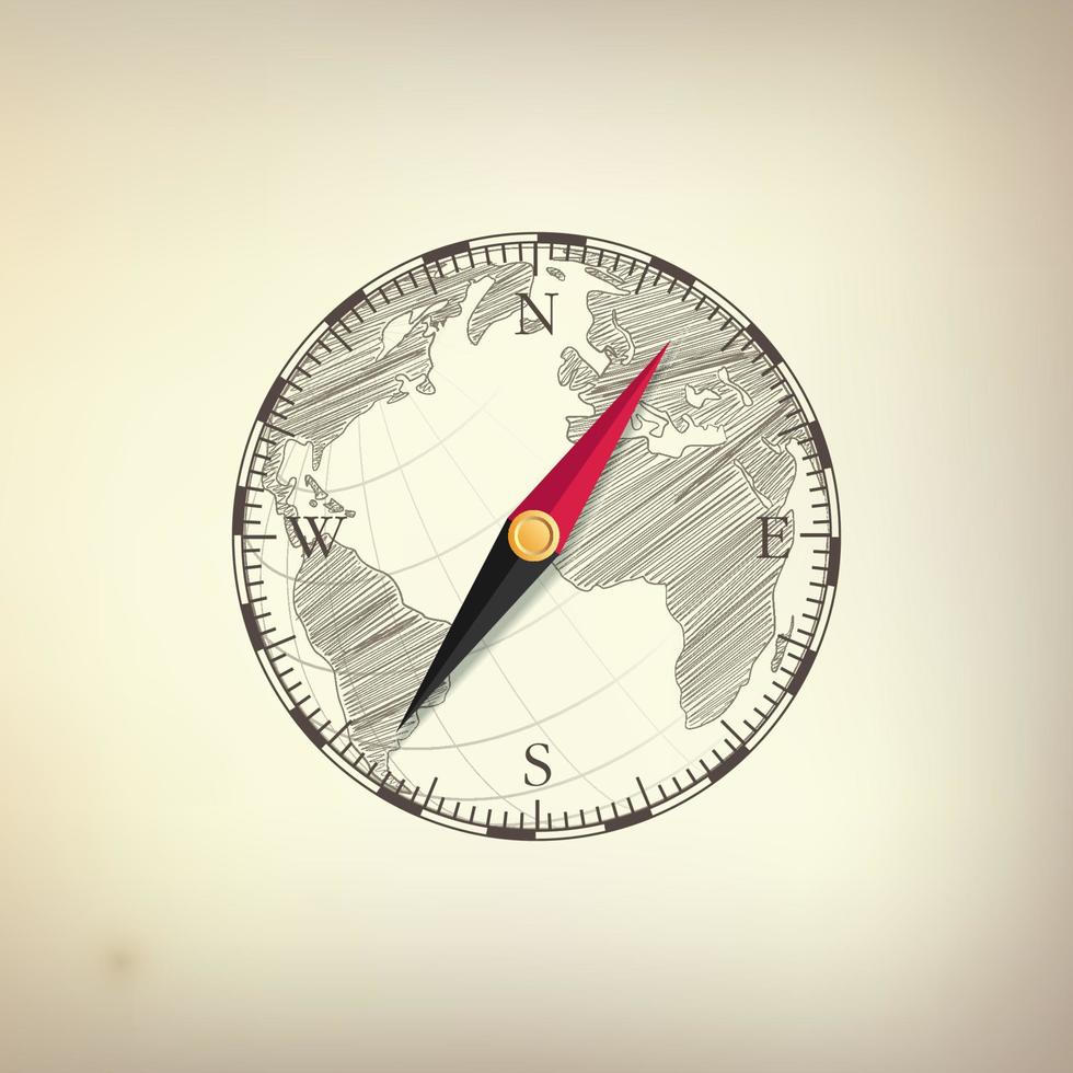 compass drawing concept vector
