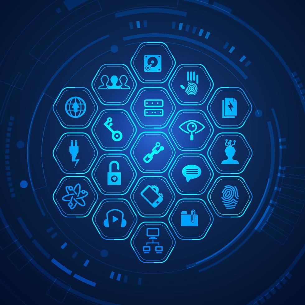 technology icon set vector