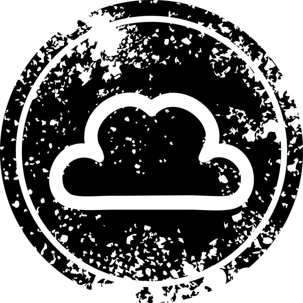 simple cloud distressed icon vector