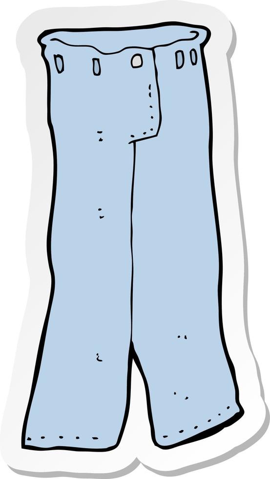 pegatina de un par de jeans de dibujos animados vector