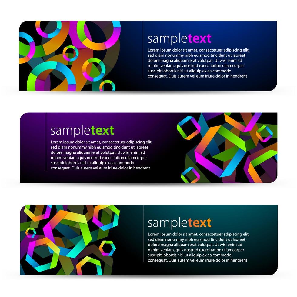 Abstract vector banners with colorful shapes