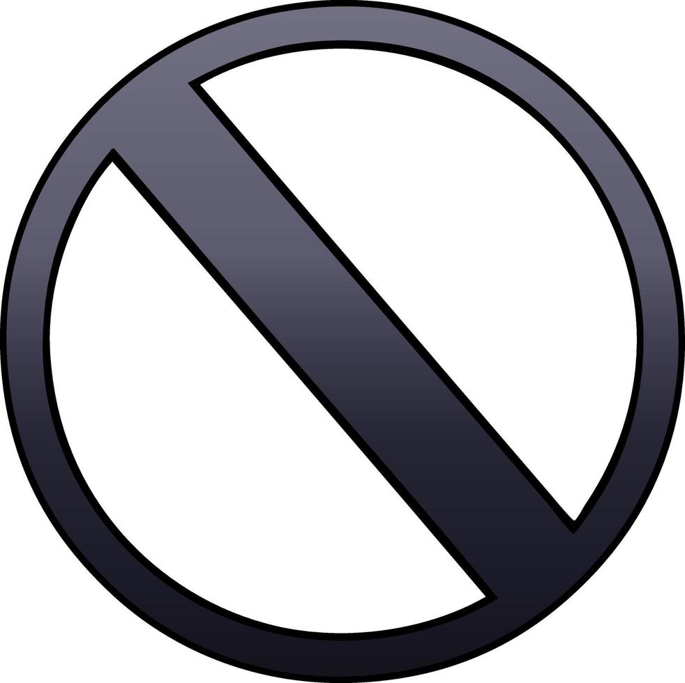 gradient shaded cartoon no entry sign vector