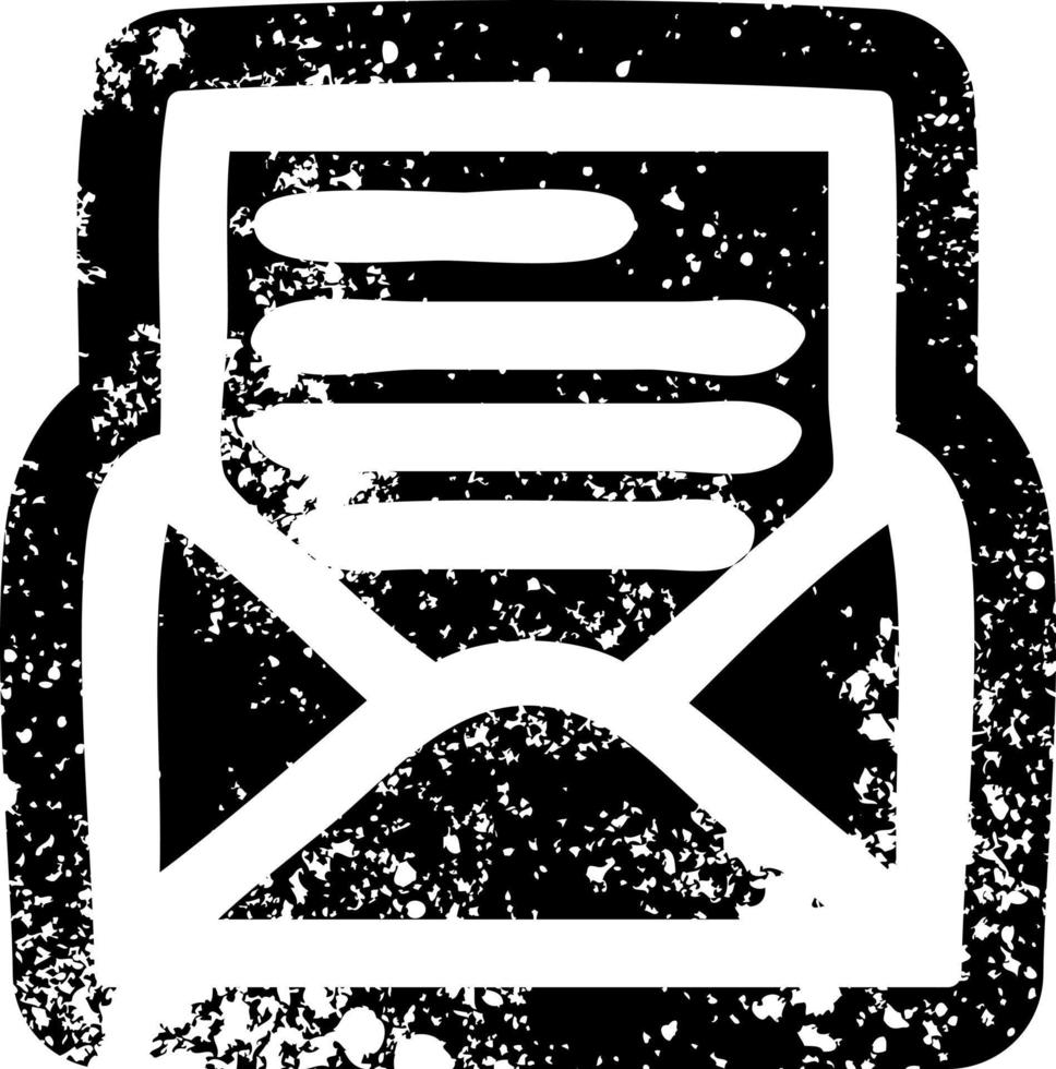 envelope letter distressed icon vector