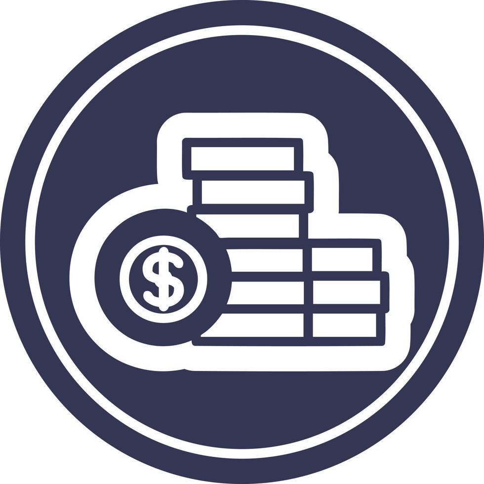 stacked money circular icon vector