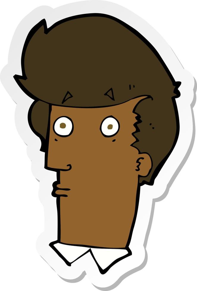sticker of a cartoon surprised expression vector