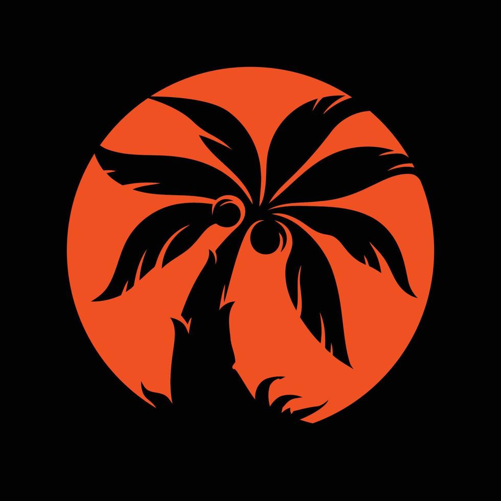 Ilustración de vector de plantilla de logotipo de verano de palmera