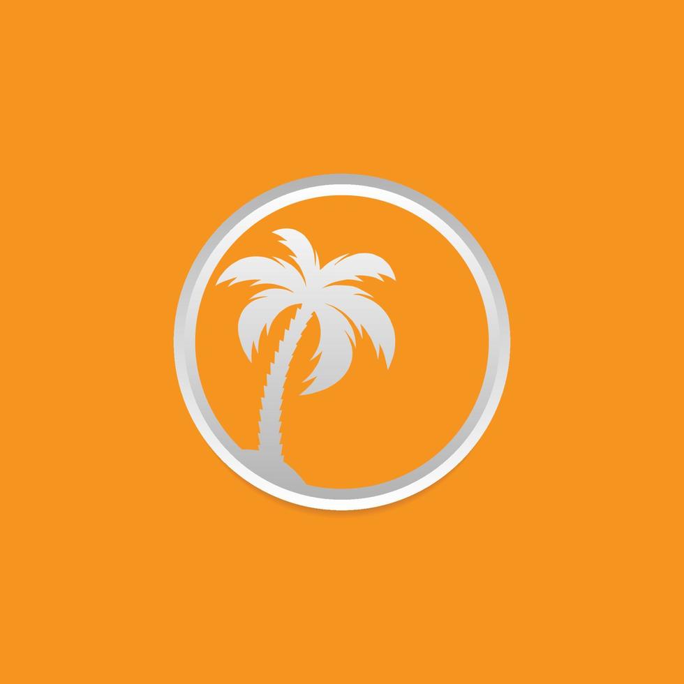 Ilustración de vector de plantilla de logotipo de verano de palmera