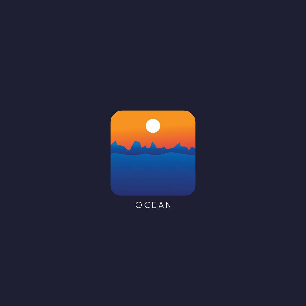 Vector illustration, ocean waves symbol.