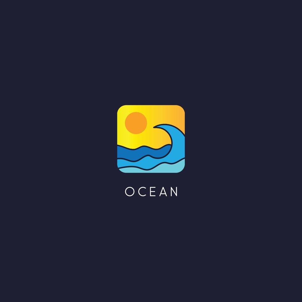Vector illustration, ocean waves symbol.