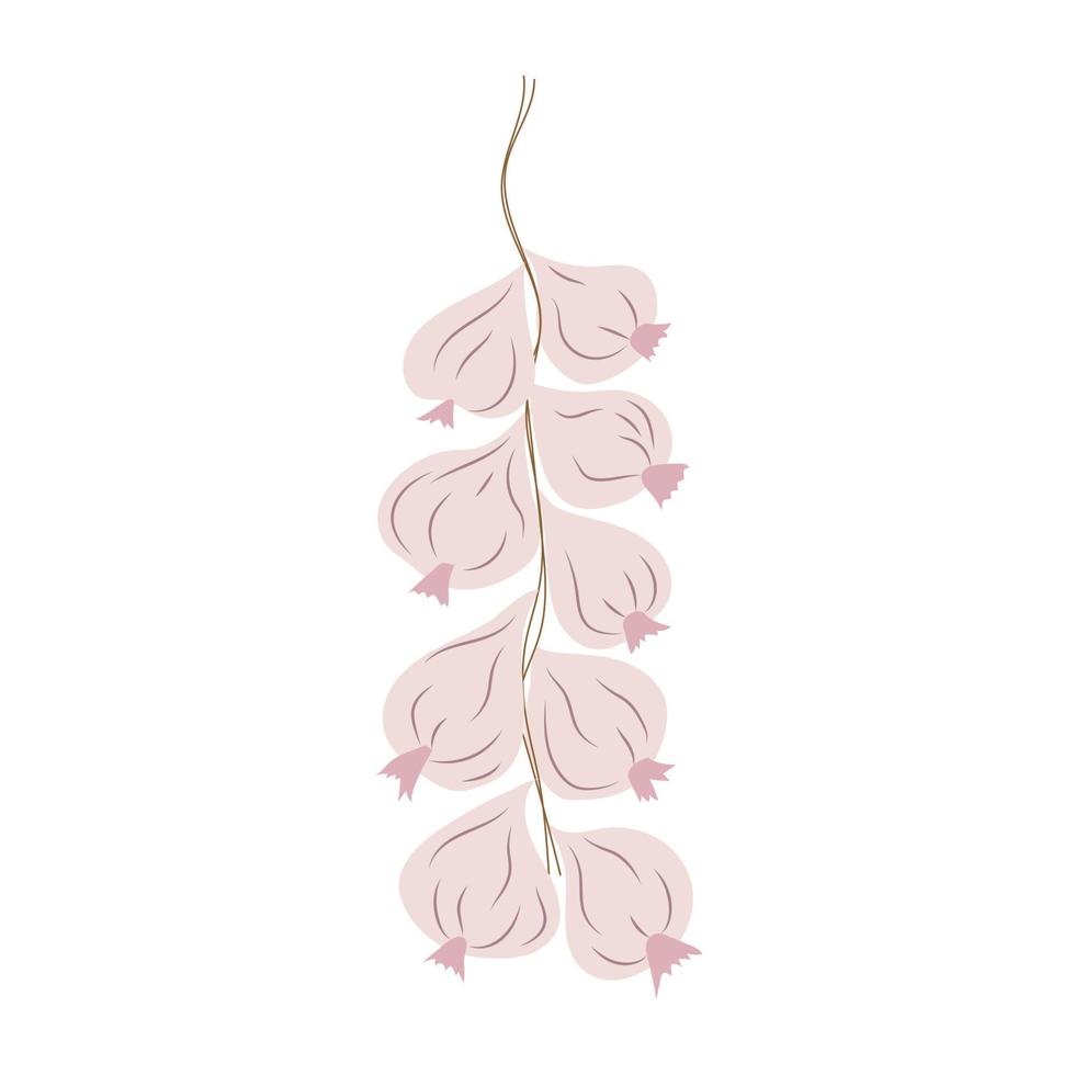 Garlic knitting. Vector isolated on a white background.
