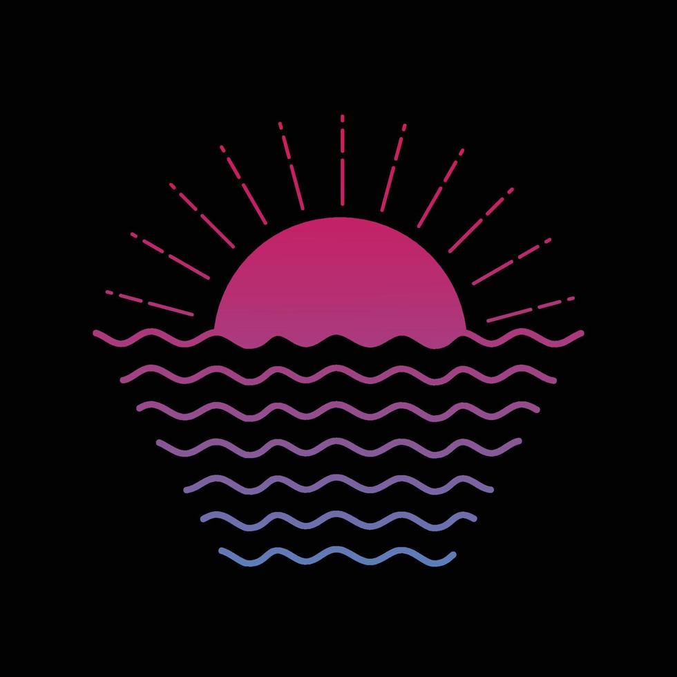 diseño de camiseta de silueta de mercancía de vibraciones de verano.imagen de vector de plantilla de icono de logotipo de verano