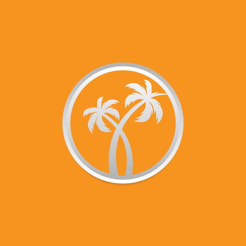 Palm tree summer logo template vector illustration