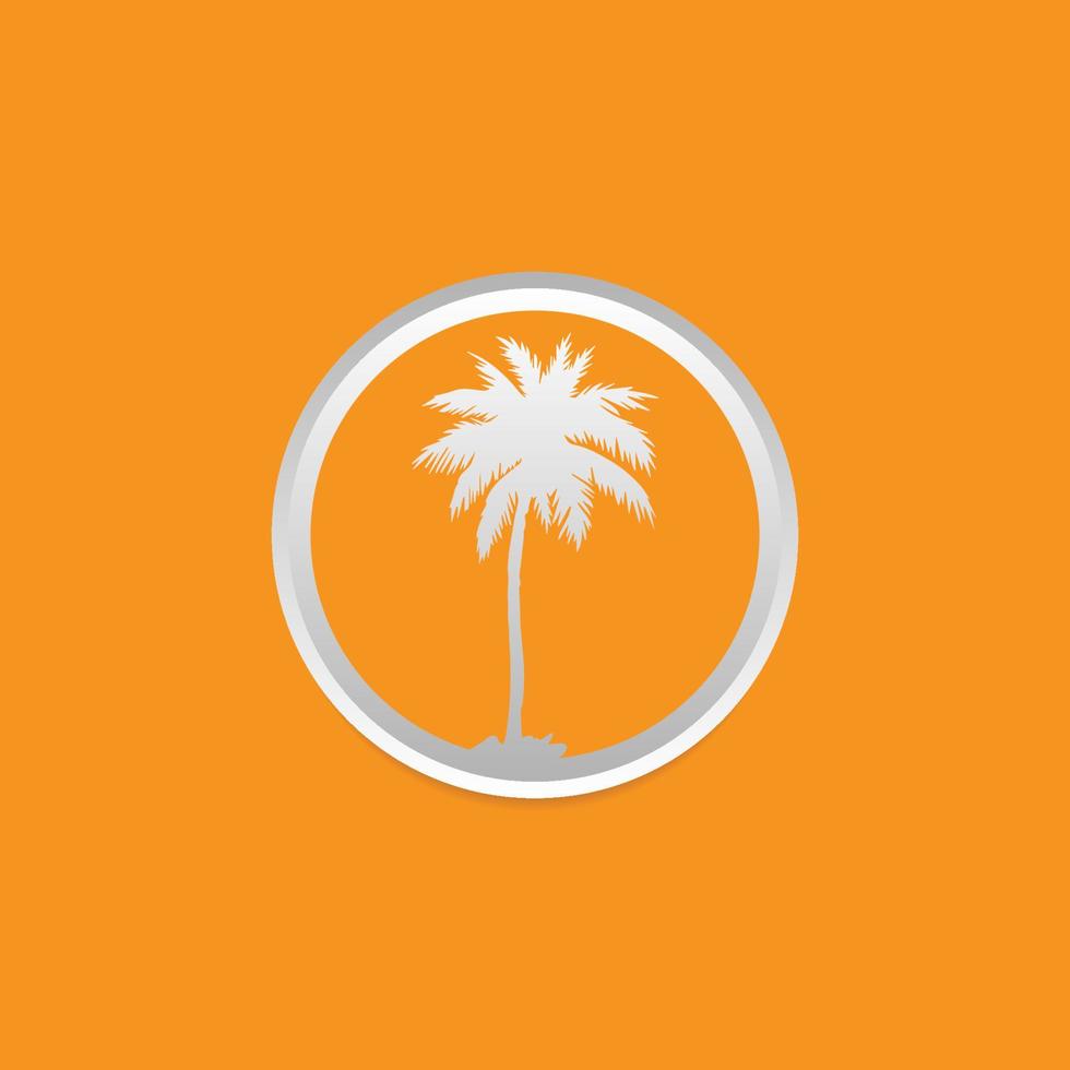 Ilustración de vector de plantilla de logotipo de verano de palmera