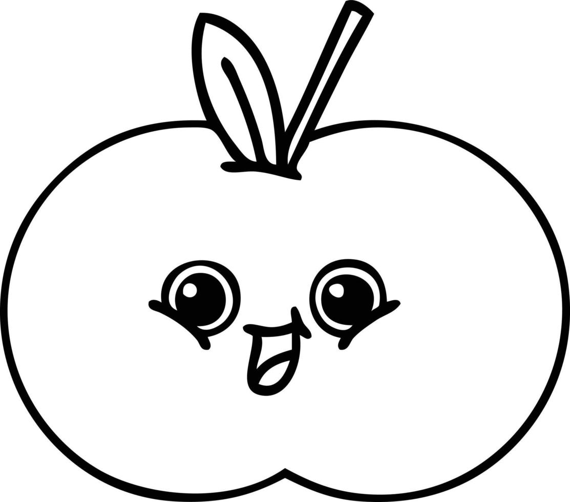 line drawing cartoon red apple 10551044 Vector Art at Vecteezy