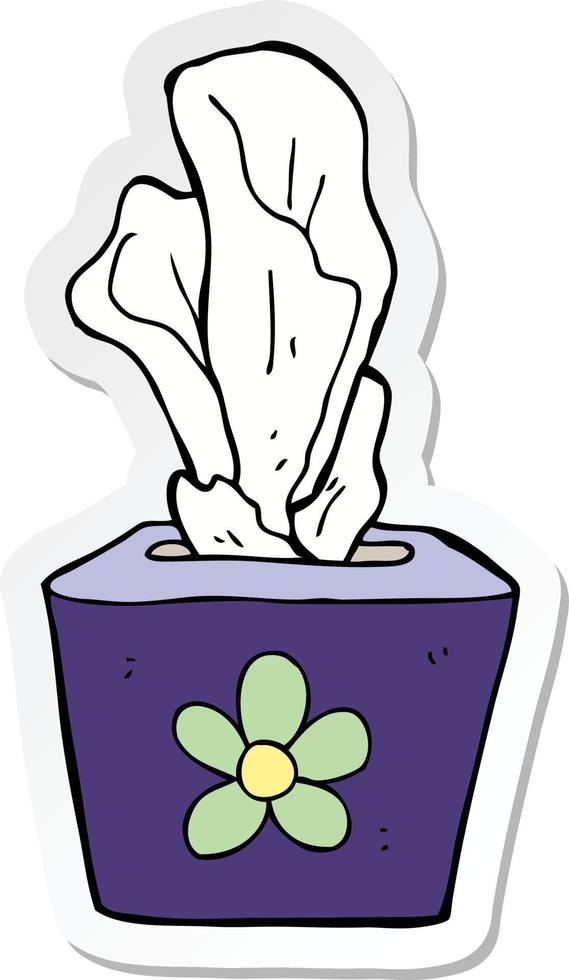 sticker of a cartoon box of tissues vector