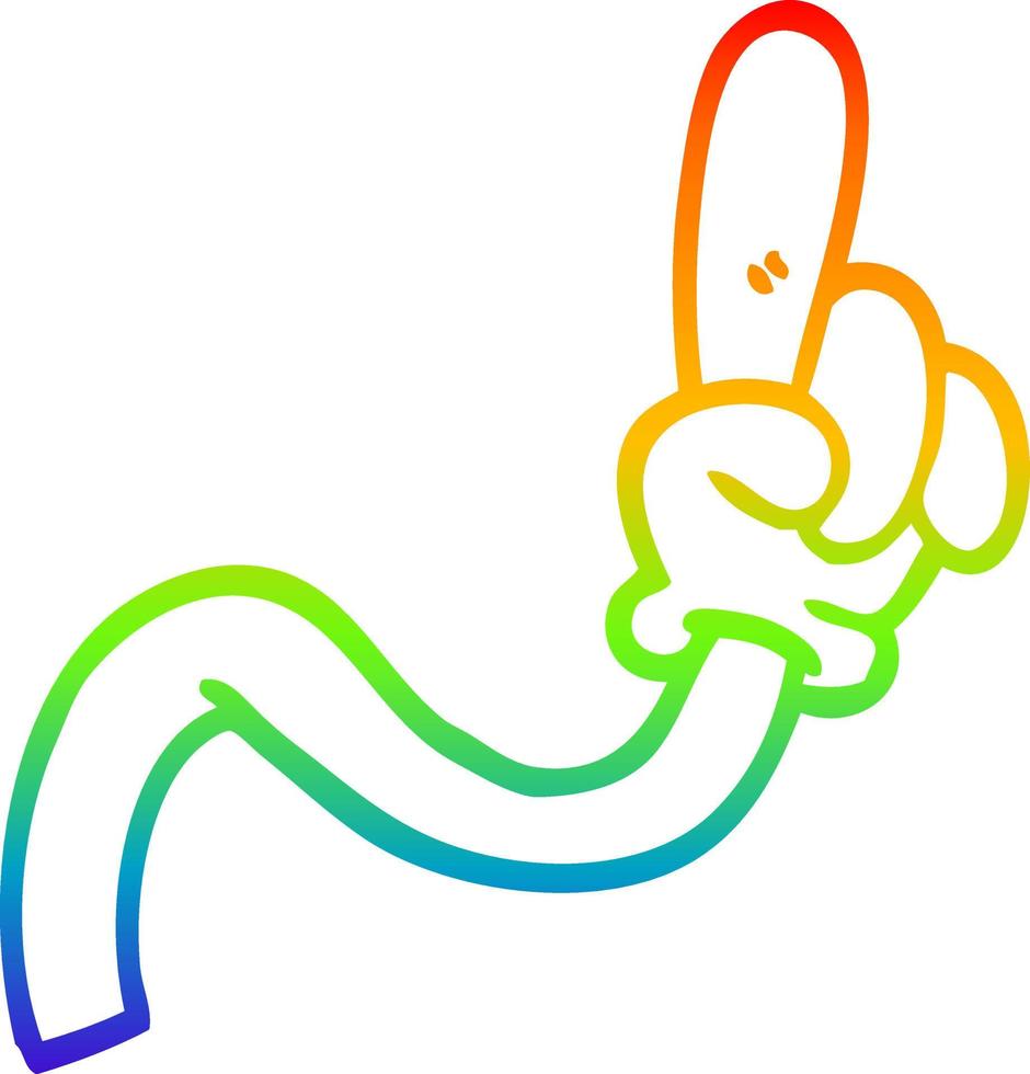 rainbow gradient line drawing cartoon hand gesture vector