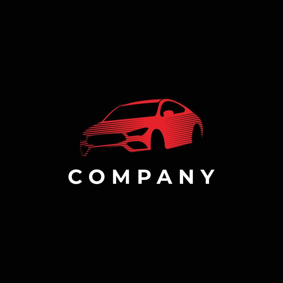 logotipo de auto deportivo rápido rojo simple vector