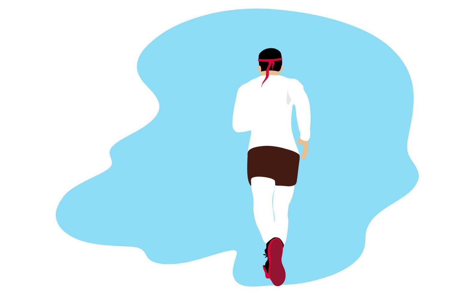 Man running sport activity, White background. vector illustration